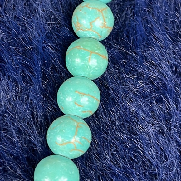 Stunning MIDWEST AMBER Genuine Pearl and Turquoise Necklace NWT - Picture 4 of 8